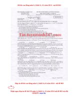 Đáp án đề thi cao đẳng môn Lý khối A,A1 năm 2014 - mã đề 863