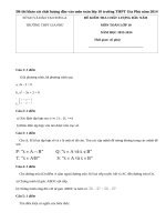 Đề thi khảo sát chất lượng đầu vào môn toán lớp 10 trường THPT Gia Phù năm 2014