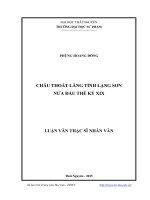 Châu Thoát Lãng tỉnh Lạng Sơn nửa đầu thế kỷ XIX