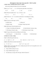 Đề thi giữa kì 1 lớp 8 môn Toán - THCS Cự Khê năm 2014