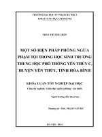 Một số biện pháp phòng ngừa phạm tội trong học sinh trường trung học phổ thông yên thuỷ c, huyện yên thuỷ, tỉnh hoà bình 