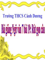 Bài giảng ngữ văn 7 bài 19 rút gọn câu 3 