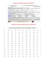 Đáp án đề thi môn Anh khối D năm 2014 mã đề 419