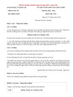 Đáp án đề thi tuyển sinh vào lớp 10 môn Văn năm 2014 tỉnh Long An