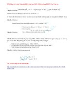 Đề thi học kì 1 môn Toán - khối D1 lớp 12 năm 2014 - THPT Chu Văn An