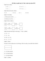 Đề kiểm tra giữa học kỳ 1 lớp 2 môn toán năm 2014