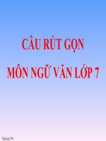 Bài giảng ngữ văn 7 bài 19 rút gọn câu 10 