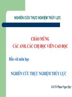 Bài giảng nghiên cứu thực nghiệm thủy lực