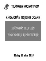 bài giảng hướng dẫn thực hiện báo cáo thực tập tốt nghiệp khoa quản trị kinh doanh ( trường đại học mở tphcm)