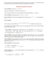 Đáp án đề thi đại học môn toán khối A năm 2014