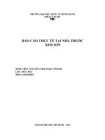 BÁO CÁO THỰC TẾ TẠI NHÀ THUỐC KIM SƠN
