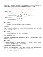 Đáp án đề thi vào lớp 10 môn Toán TP Đà Nẵng năm 2014
