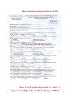 Đáp án đề thi tốt nghiệp môn hóa năm 2014 mã đề 974