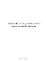 Xuất nhập khẩu, đầu tư nước ngoài, khoa học công nghệ và cơ sở hạ tầng singapore