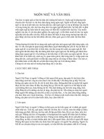 MỐI QUAN hệ của NGÔN NGỮ và văn HOÁ