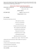 Đề thi vào lớp 10 môn Văn 2014 tỉnh Nghệ An