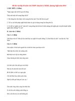 Đáp án đề thi vào lớp 10 môn văn THPT chuyên Lê Khiết, Quảng Ngãi năm 2014