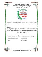 GIẢI QUYẾT VIỆC LÀM CHO NÔNG DÂN BỊ THU HỒI ĐẤTNÔNG NGHIỆP TẠI XÃ QUYẾT THẮNG TP. THÁI NGUYÊNTỈNH THÁI NGUYÊN