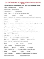 Đề thi thử đại học môn Anh khối D,A1 năm 2014 trường THPT Đinh Tiên Hoàng có đáp án
