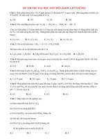 Đề thi thử đại học môn Hóa khối A,B có đáp án năm 2014 (P15)