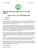 một số giải pháp nhằm nâng cao chất lượng trong công tác chủ nhiệm lớp