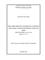 Luận văn tóm tắt PHÁT TRIỂN đội NGŨ cán bộ QUẢN lý TRƯỜNG TRUNG học cơ sở HUYỆN hải hậu TỈNH NAM ĐỊNH 