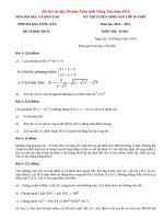 Đáp án đề thi vào lớp 10 môn Toán Vũng Tàu năm 2014