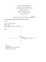 Đề thi và đáp án môn toán vào lớp 10 Khánh Hòa năm 2014