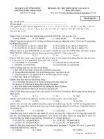 Đề thi thử THPT quốc gia năm 2016 môn hóa lần 1   THPT đồng đậu 