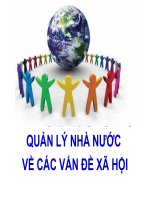 QUẢN LÝ NHÀ NƯỚC VỀ CÁC VẤN ĐỀ XÃ HỘI