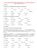 Đề thi thử đại học môn Tiếng Anh khối D,A1  - Vụ GD tuyển sinh ĐH năm 2014 (P2)