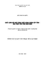 Luận văn tóm tắt CHẤT LƯỢNG đội NGŨ CÔNG CHỨC HÀNH CHÍNH cấp TỈNH   QUA THỰC TIỄN TỈNH NAM ĐỊNH 