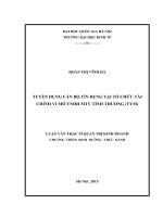Luận văn thạc sĩ TUYỂN DỤNG cán bộ tín DỤNG tại tổ CHỨC tài CHÍNH VI mô TNHH MTV TÌNH THƯƠNG 