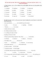 Đề thi thử đại học môn Tiếng Anh khối D,A1 năm 2014 trường THPT Lý Tự Trọng - Bình Định