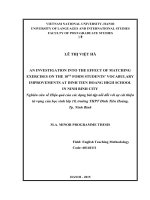 AN INVESTIGATION INTO THE EFFECT OF MATCHING EXERCISES ON THE 10TH FORM STUDENTS’ VOCABULARY IMPROVEMENTS AT DINH TIEN HOANG HIGH SCHOOL  IN NINH BINH CITY