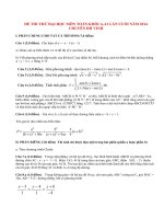 Đề thi thử đại học môn Toán khối A,A1 năm 2014 lần cuối THPT chuyên ĐH Vinh