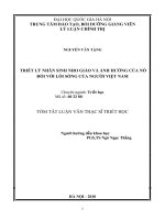 TRIẾT lý NHÂN SINH NHO GIÁO và ẢNH HƯỞNG của nó đối với lối SỐNG của NGƯỜI VIỆT NAM 