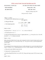 Đáp án đề thi vào lớp 10 môn Toán tỉnh Ninh Bình năm 2014