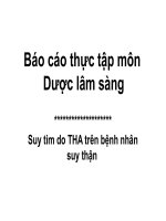 Báo cáo thực tập môn Dược lâm sàng
