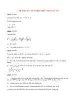 Đề thi thử vào lớp 10 môn Toán năm 2014 (P15)