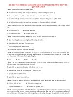 Đề thi thử đại học môn Sinh khối B năm 2014  trường THPT Lê Quý Đôn năm 2014 có đáp án