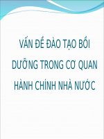 VẤN ĐỀ ĐÀO TẠO BỒI DƯỠNG TRONG CƠ QUAN HÀNH CHÍNH NHÀ NƯỚC