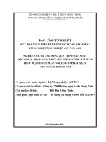 NGHIÊN cứu và ỨNG DỤNG QUY TRÌNH sản XUẤT một số LOẠI RAU mầm HÀNG HOÁ THEO HƢỚNG VIETGAP PHỤC vụ CHO sản XUẤT và CUNG cấp RAU SẠCH CHO THÀNH PHỐ hà nội 