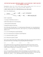 Đề thi thử đại học môn Hóa khối A năm 2014 lần 2 THPT Chuyên Lý Tự Trọng