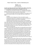 Kiểm tra quản trị marketing: Anh chị hãy bình luận câu nói “Quản trị sản phẩm là xương sống của hoạt động Marketing trong một doanh nghiệp”?, lấy ví dụ.