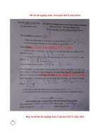 Đáp án đề thi tốt nghiệp môn Toán hệ GDTX năm 2014