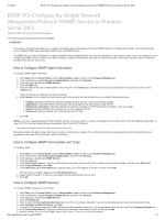HOW TO  configure the simple network management protocol (SNMP) service in windows server 2003 