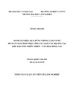 Đánh giá hiệu quả rừng trồng làm cơ sở đề xuất giải pháp phục hồi các loài cây họ Dầu