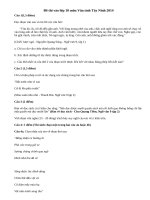 Đáp án đề thi vào lớp 10 môn văn tỉnh Tây Ninh năm 2014