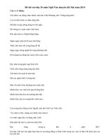 Đề thi vào lớp 10 môn Văn chuyên Hà Nội năm 2014